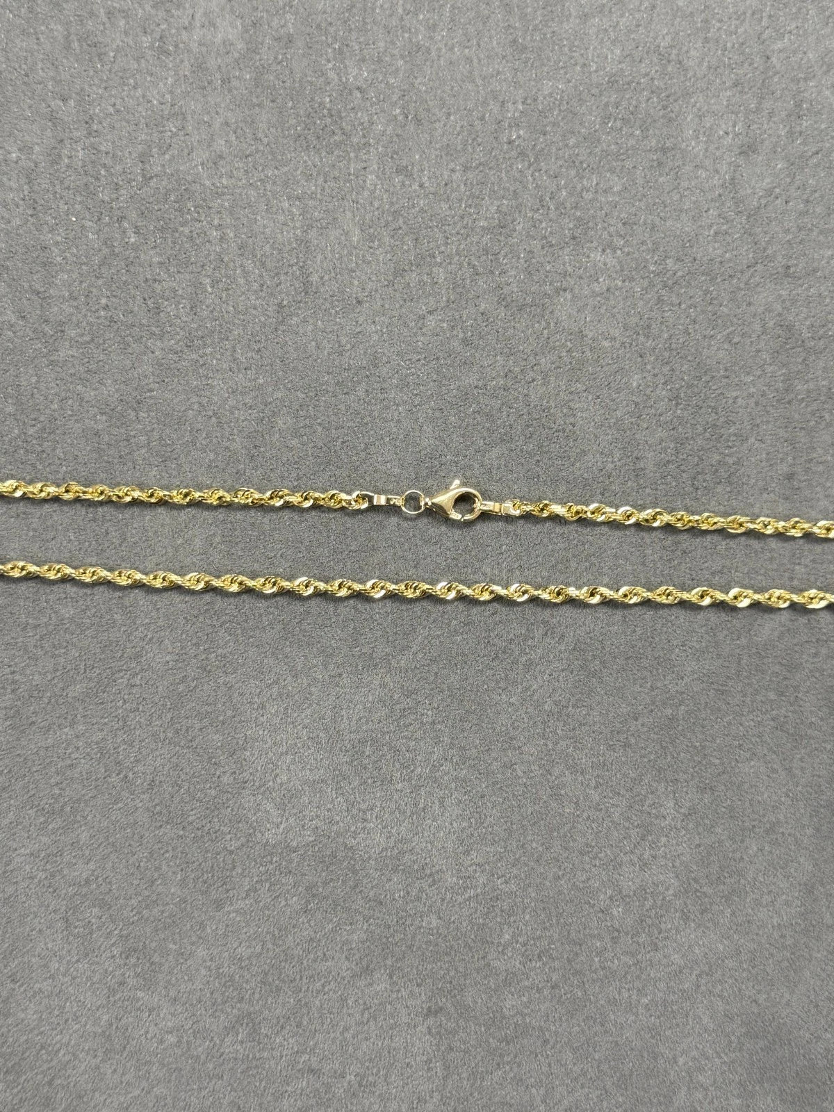 Solid 14K Yellow Gold Diamond-Cut Rope Chain Necklace