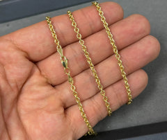 Solid 14K Yellow Gold Anchor Link Chain Necklace 