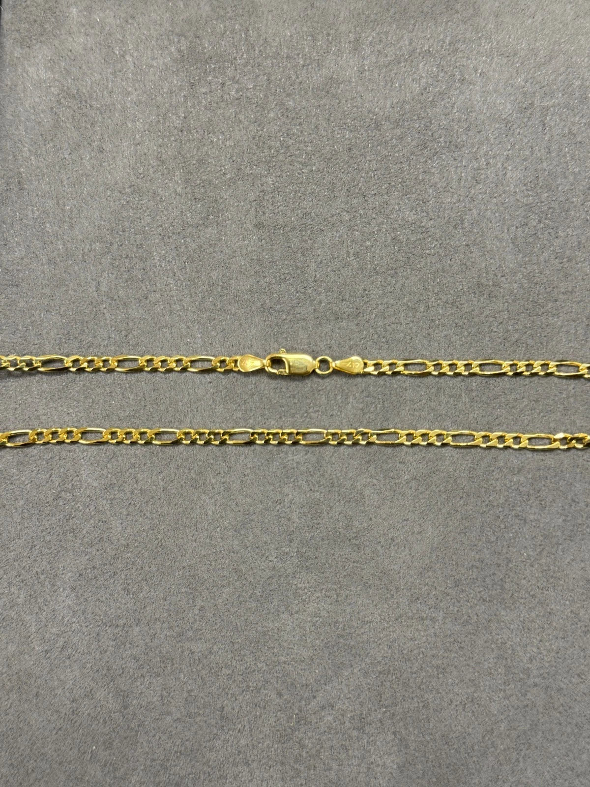 10K Yellow Gold Solid Figaro Chain Necklace