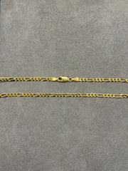 10K Yellow Gold Solid Figaro Chain Necklace