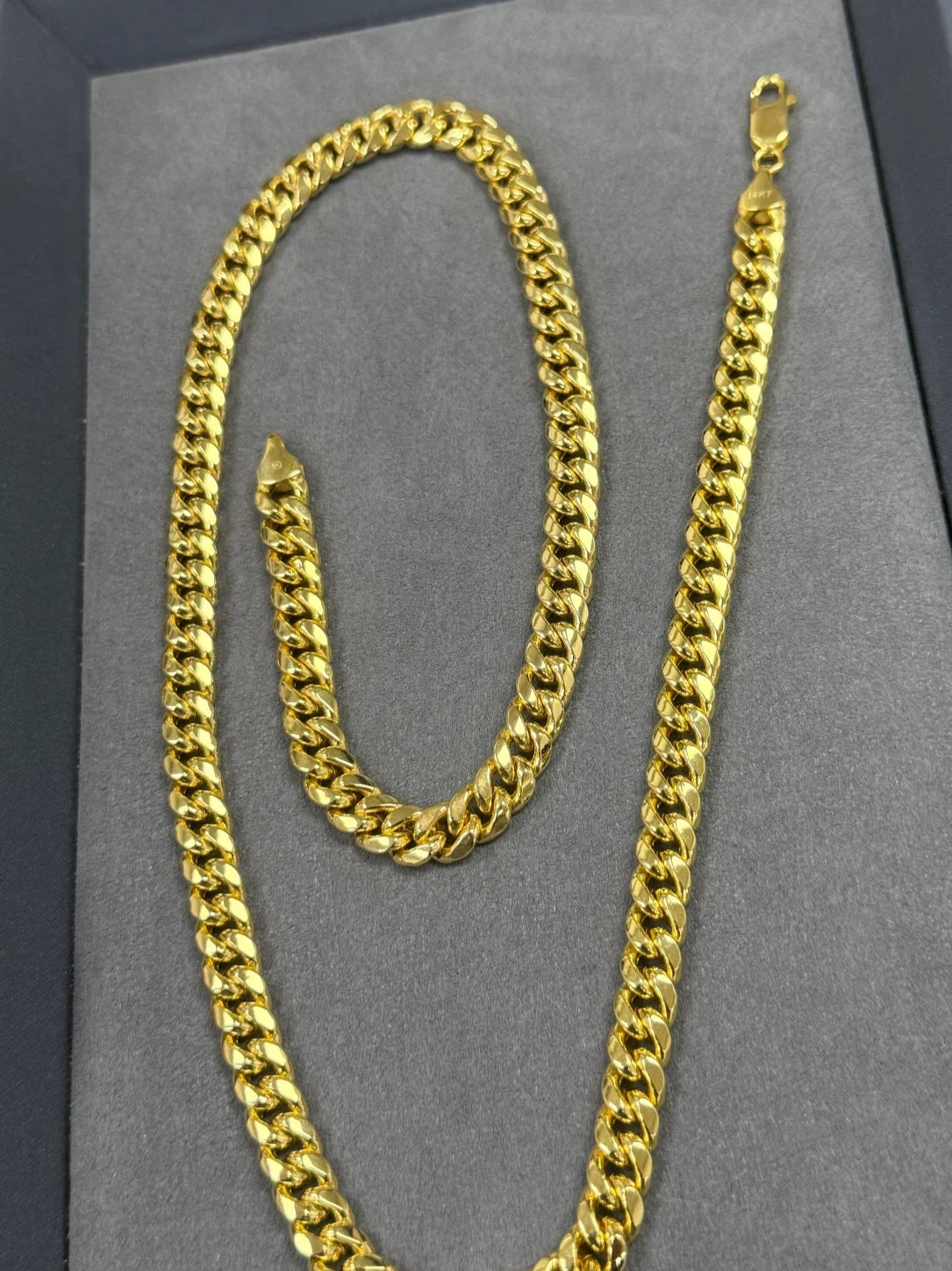 14K Yellow Gold Miami Cuban Chain Necklace