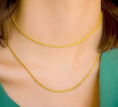 14k Gold Plated Over 925 Sterling Silver 2.50mm Twisted Rock Sparkle Chain Italy