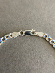 925 Sterling Silver Double Link Charm Bracelet or Anklet