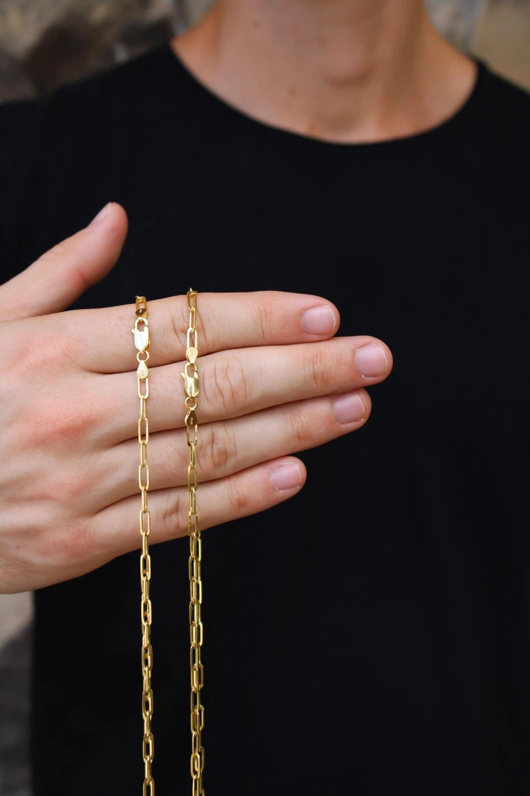 10K Yellow Gold Paperclip Chain Necklace