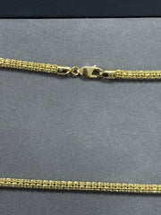 10K Yellow &amp; White Gold Ice Chain Necklace