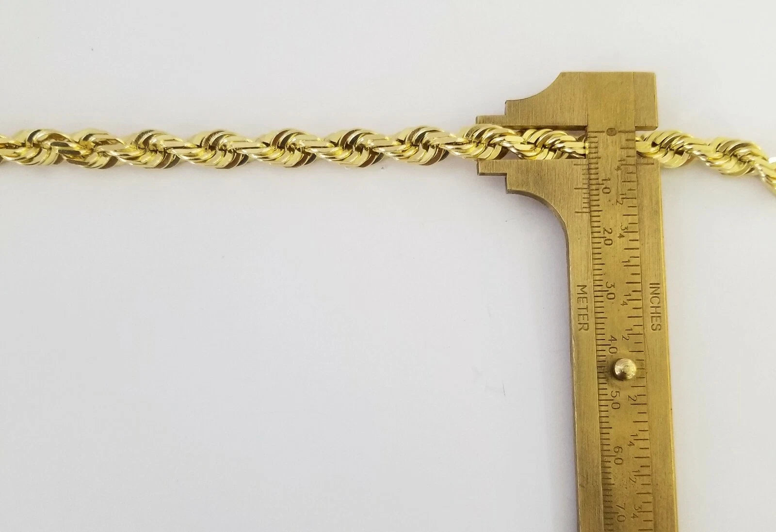Solid 10K Yellow Gold Rope Bracelet 