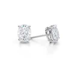 2.00-4.00 Ctw 14k Gold Lab Grown Diamonds Oval Diamond Studs D/E VVS-VS
