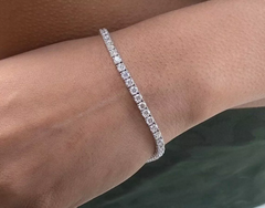 14k White Gold 7.90 Ct Lab Grown Diamond Tennis Bracelet 7 Inch D Color VS