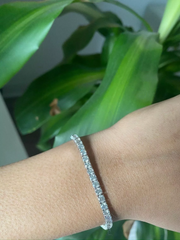 14k White Gold 7.90 Ct Lab Grown Diamond Tennis Bracelet 7 Inch D Color VS