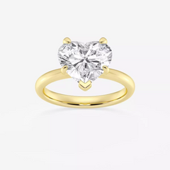IGI Certified 5 CT E VS1 Heart Cut Diamond Engagement 14k Yellow Gold Ring Lab Grown