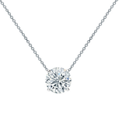 IGI Certified Lab Grown Floating Diamond Pendant Necklace 3.00 Carat 14k E VVS2