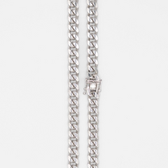 925 Sterling Silver 5mm Miami Cuban Link Rhodium Chain