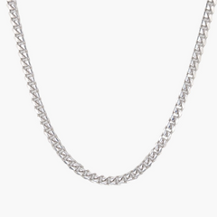 Italian Solid 925 Sterling Silver 7mm Miami Cuban Chain Necklace Silver Chain