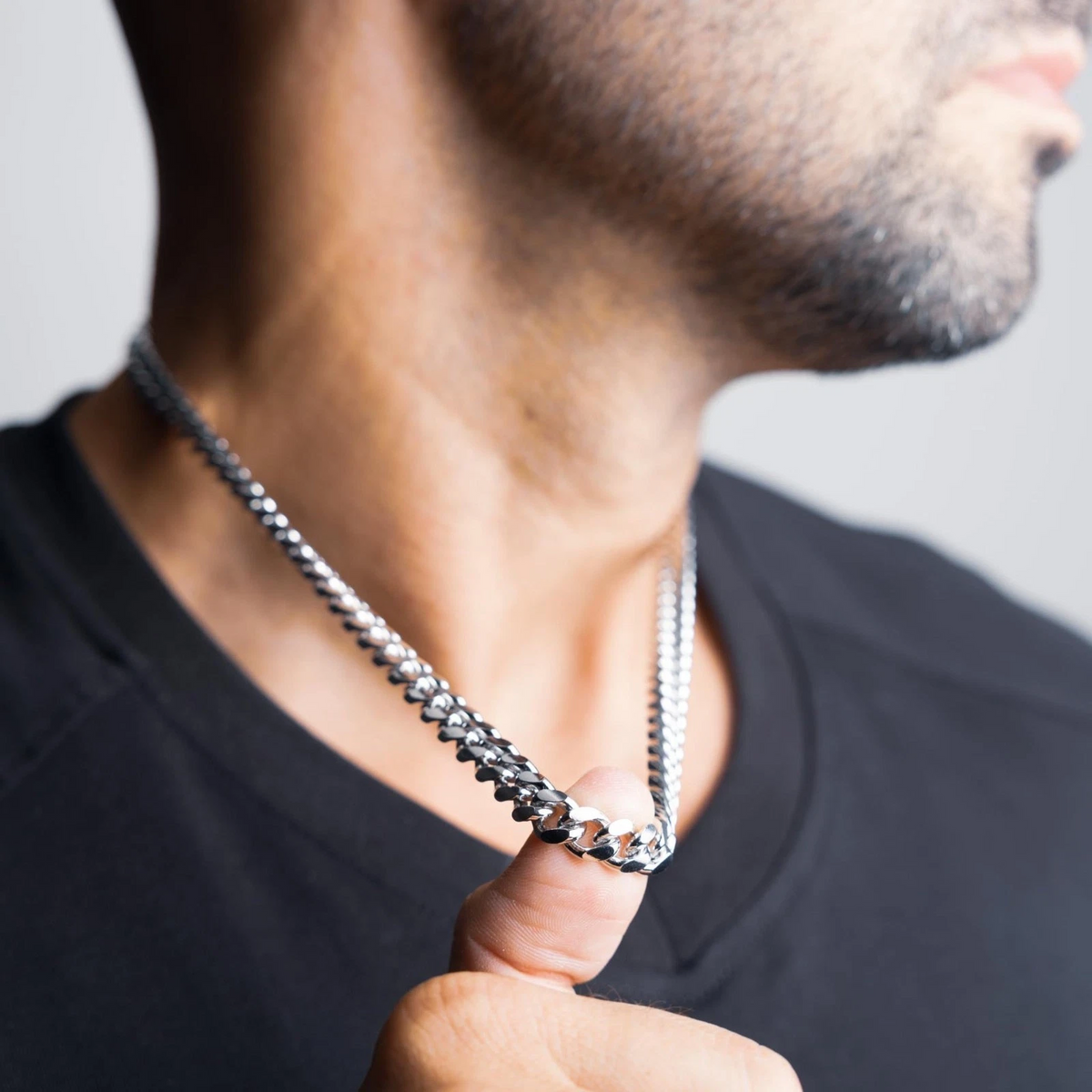 Italian Solid 925 Sterling Silver 7mm Miami Cuban Chain Necklace Silver Chain