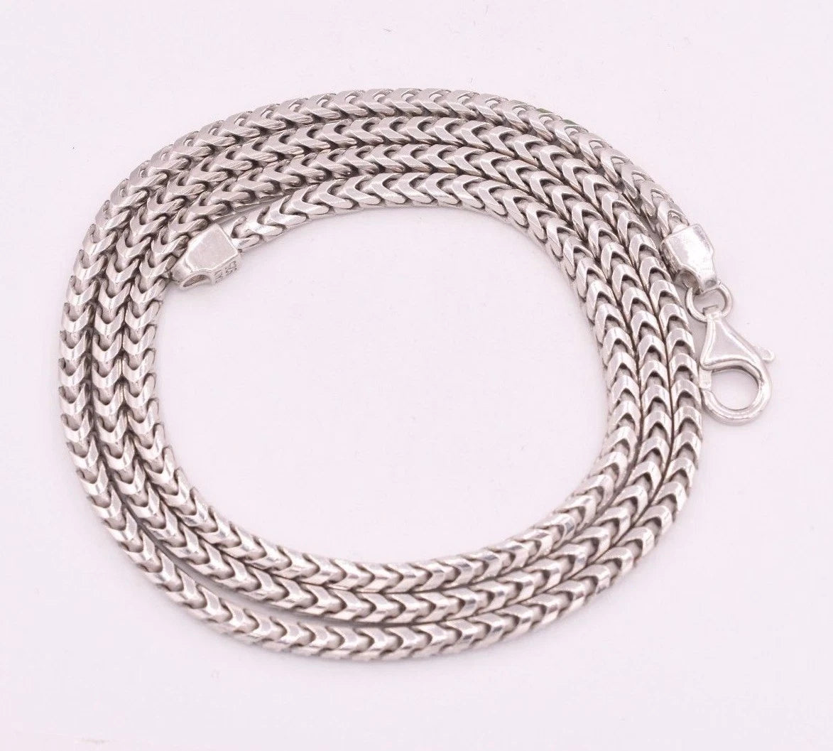 3mm Anti-Tarnish Solid Franco Chain Necklace Real 925 Sterling Silver ITALY