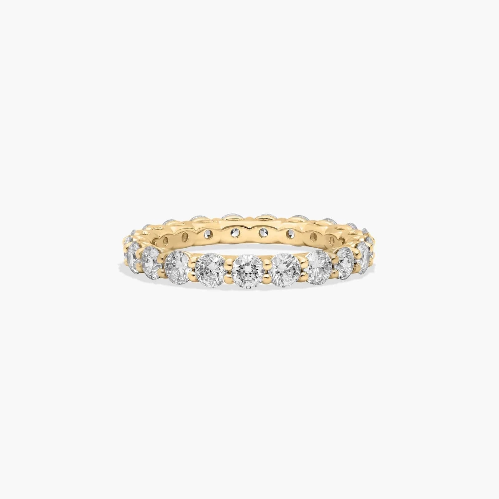 2.00 Carats Lab Grown Eternity Band Diamond D/F VS 14k Yellow Gold