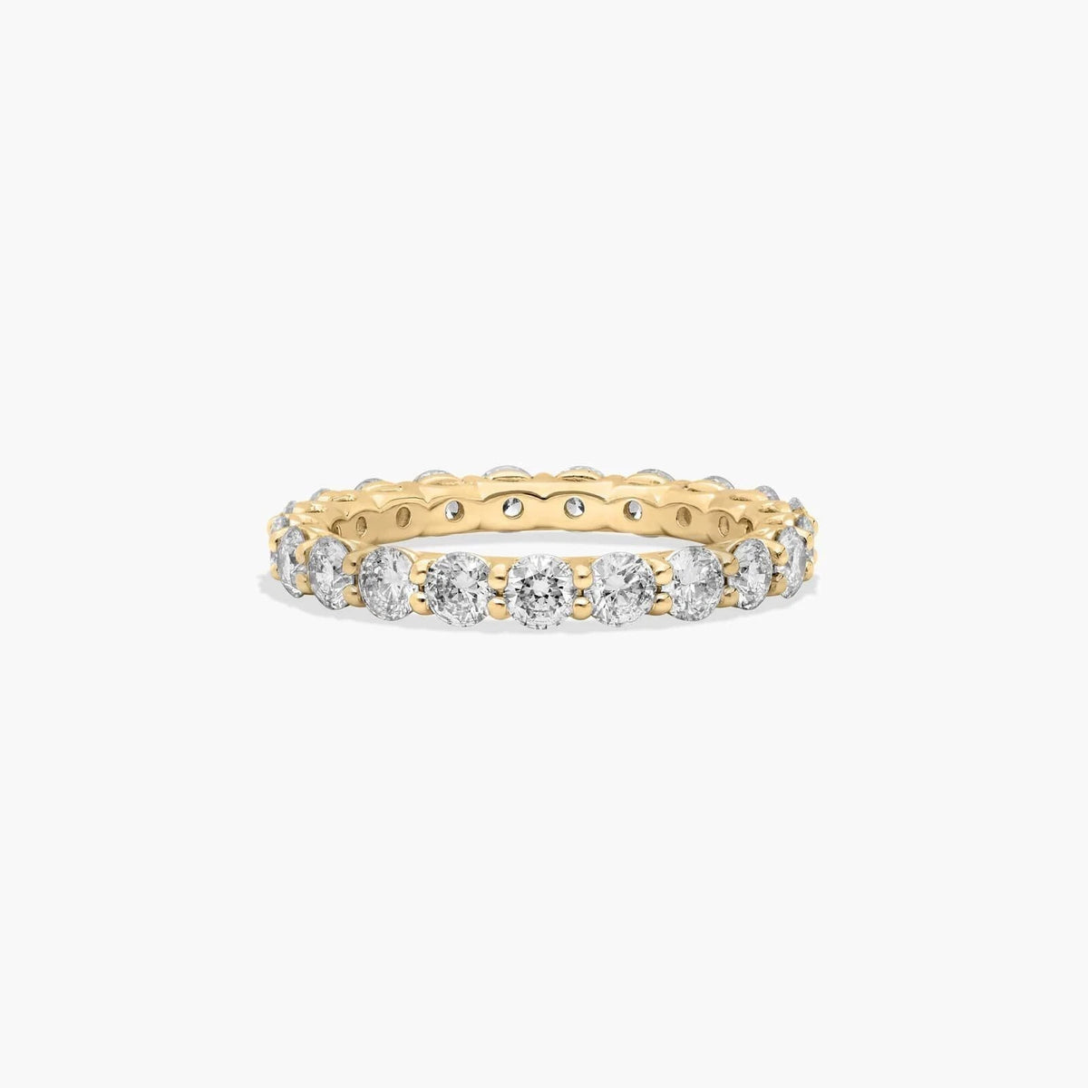 2.00 Carats Lab Grown Eternity Band Diamond D/F VS 14k Yellow Gold