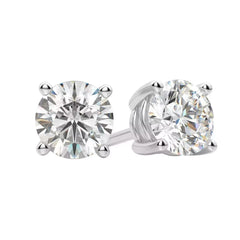 3.06 Ct E VS1 Round Cut Lab Grown Diamond Stud Earrings 14k White Gold IGI

