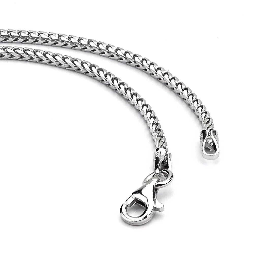 1.5mm Anti-Tarnish Solid Franco Chain Necklace Real 925 Sterling Silver ITALY