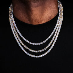 MOISSANITE Tennis Chain Real 925 Silver Necklace 5mm - GRA Certified 16''-24''