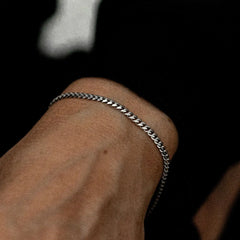 925 Sterling Silver 4mm Rhodium Miami Cuban Curb Bracelet Anklet 8" 9'' Italy