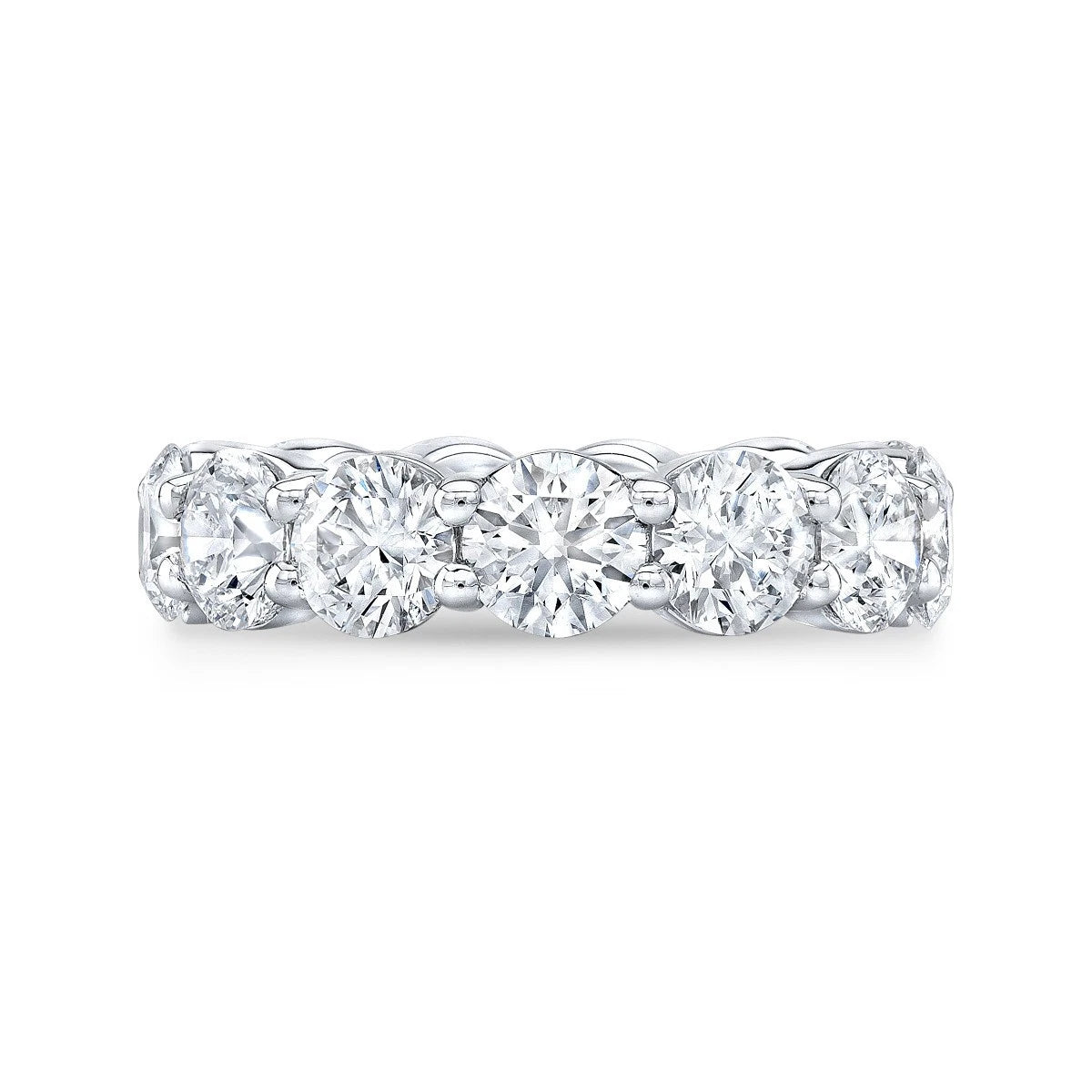 6.30 Ctw Round Cut Moissanite Eternity Wedding Band Ring 14K White Gold GRA