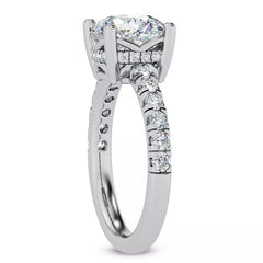 1.75 Ct E VS1 Cushion Cut Halo Lab Grown Diamond Ring IGI Certified 14k Gold