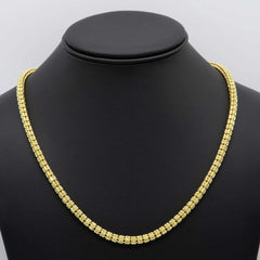 4mm 14k Yellow Gold Diamond-Cut Ice Link Chain Sterling Silver 925 Italy