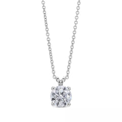 IGI Lab Grown Diamond E VS1 3.00 Carat Round Solitaire Pendant Necklace 14K
