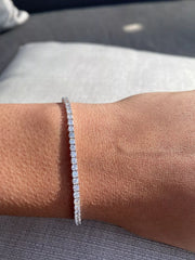 3.50 Ct TW Round Diamond 7" Tennis Bracelet 14k White Gold Lab Grown D/VS