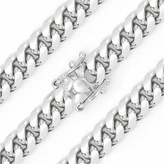 925 Sterling Silver Solid Miami Cuban Curb Link Chain 12mm Necklace Italy