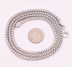 3mm Anti-Tarnish Solid Franco Chain Necklace Real 925 Sterling Silver ITALY