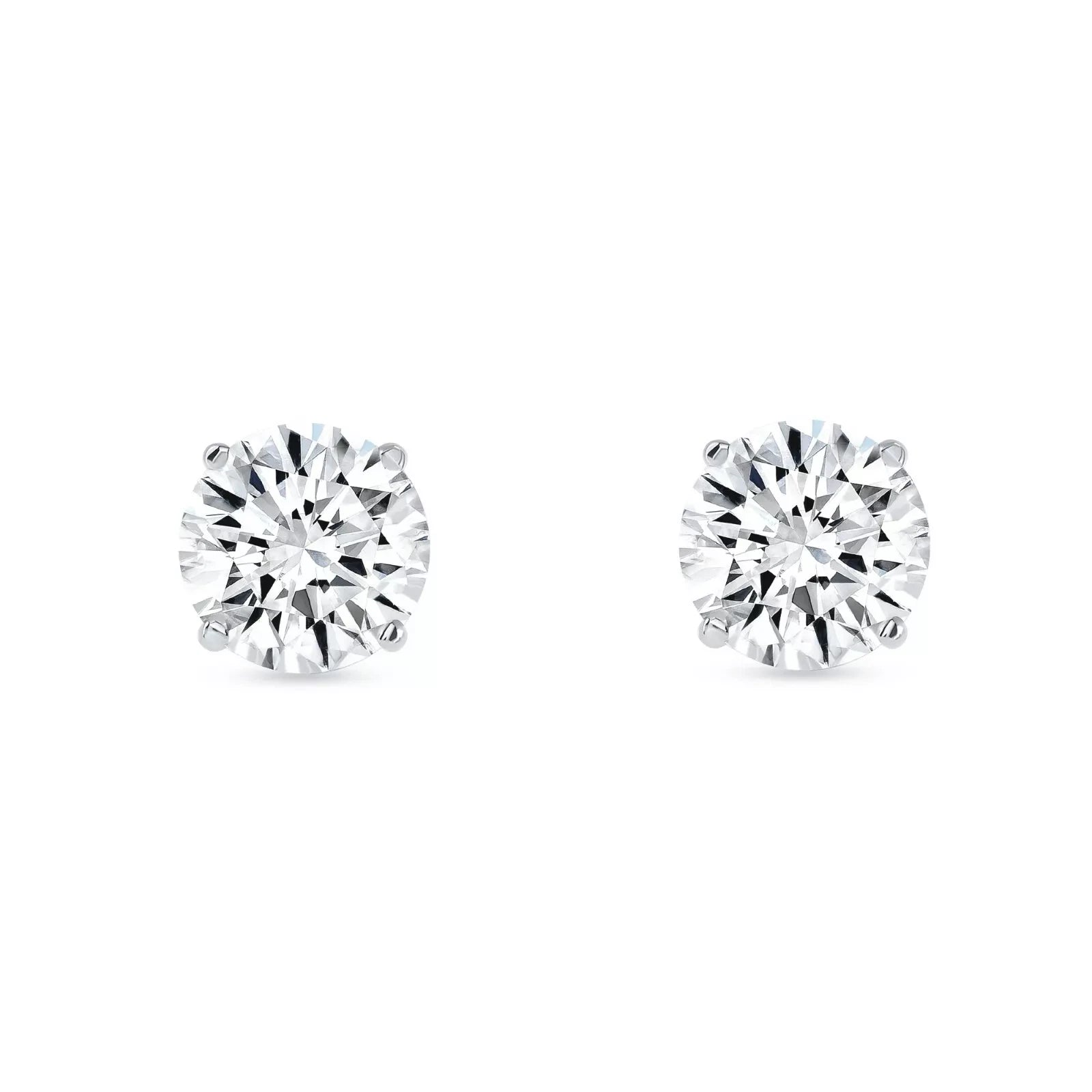 2 Ct IGI CERTIFIED Real Lab Grown Diamond Studs Earrings in 14k White Gold D VS1