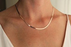 14k Rose Gold 5mm Herringbone Necklace Sterling Silver 925 Italian Chain
