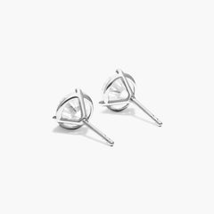 2.00 Ct D VVS2 Round Cut Lab Grown Diamond Stud Earrings 14k Push Backs IGI