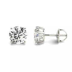 14K Gold Lab Grown Diamond Stud Earrings IGI Certified 0.50 Ct-1.50 Ct D/F VS1