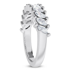 0.80 Carat Marquise Cut Lab Grown Diamond Eternity Band Ring 14k White Gold