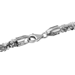 925 Sterling Silver Rhodium 2.00mm Twisted Rock Sparkle Glitter Chain
