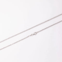 925 Sterling Silver Ball Bead Moon Cut Chain 2mm Rhodium - Made In Italy