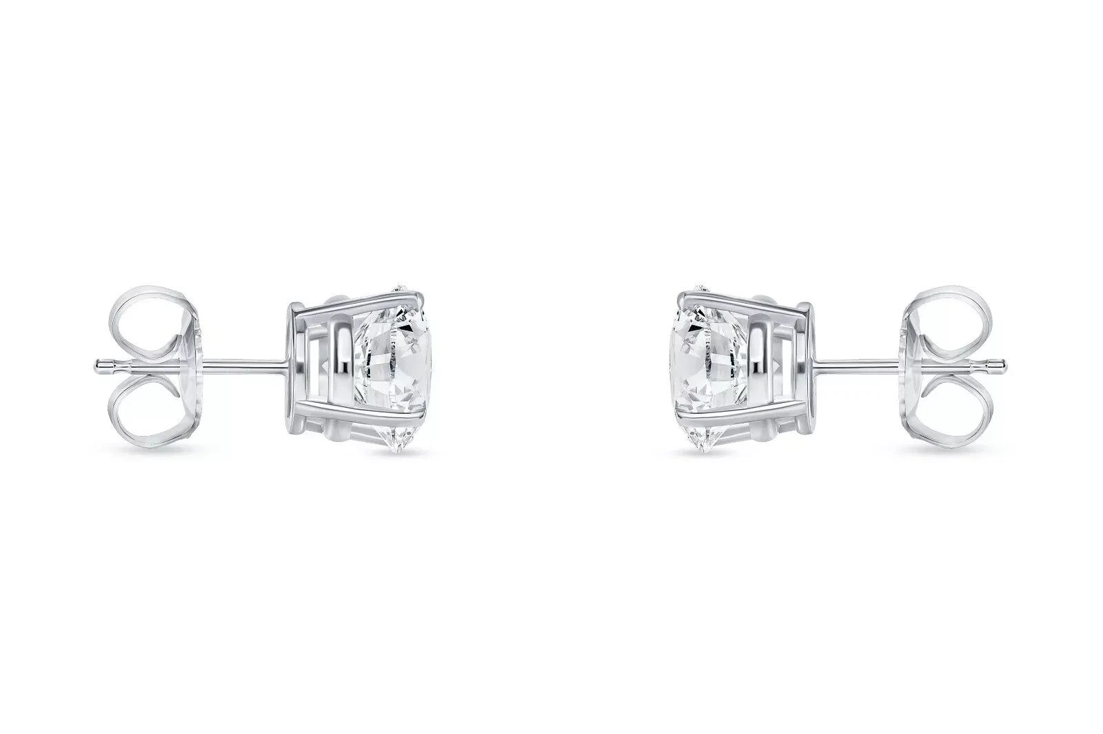 2 Ct IGI CERTIFIED Real Lab Grown Diamond Studs Earrings in 14k White Gold D VS1