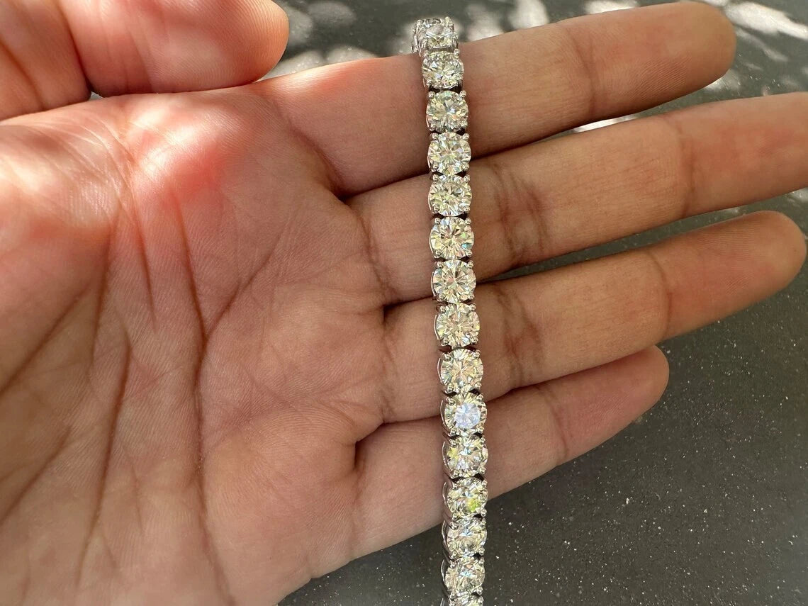 22.50 CTW Round Diamond 7" Tennis Bracelet 14k White Gold Lab Grown D VS