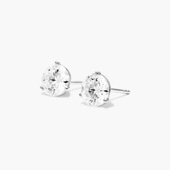 2.00 Ct D VVS2 Round Cut Lab Grown Diamond Stud Earrings 14k Push Backs IGI