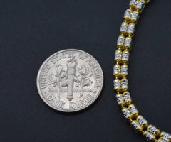 925 Sterling Silver 14K Yellow Gold Plated Ice Chain Made In Italy 4mm All Sizes