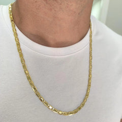 14k Gold Plated Over 925 Sterling Silver ITALY Valentino Star Chain Solid 3mm