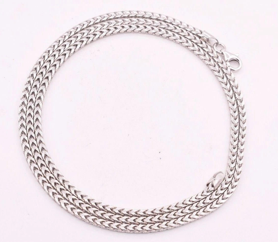 2.5mm Anti-Tarnish Solid Franco Chain Necklace Real 925 Sterling Silver ITALY