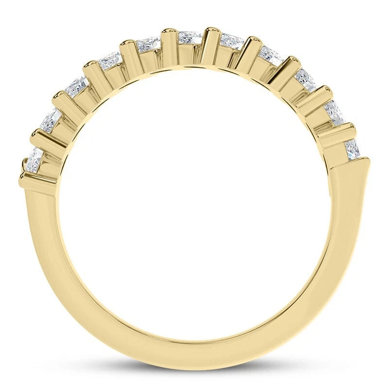 0.80 Carat Marquise Cut Lab Grown Diamond Eternity Band Ring 14k Yellow Gold