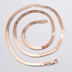 14k Rose Gold 5mm Herringbone Necklace Sterling Silver 925 Italian Chain