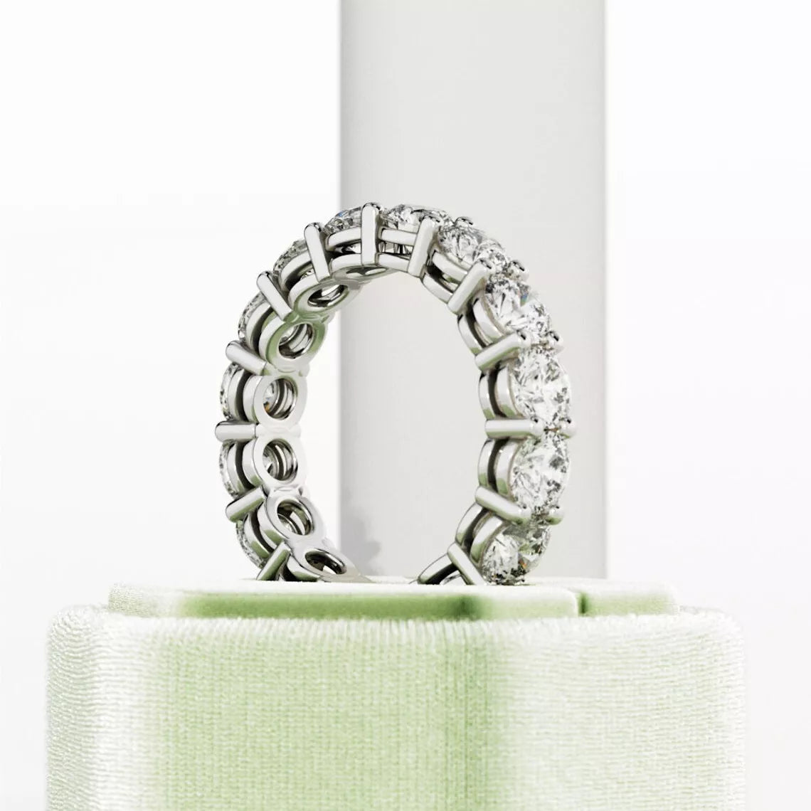5.00 Carat D VS1 Lab Grown Diamond Eternity Band Ring 14K Yellow Gold
