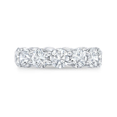 6.30 Ctw Round Cut Moissanite Eternity Wedding Band Ring 14K White Gold GRA