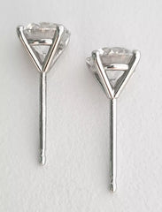 2.00 Ct Round Lab Grown E VVS2 Diamond Earrings 14K White Gold IGI Certified
